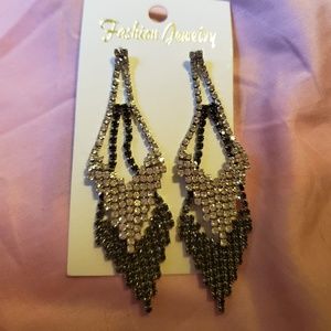 Silver and black earrings